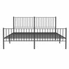 vidaXL Cadre de lit m&eacute;tal sans matelas avec pied de lit noir 183x213cm