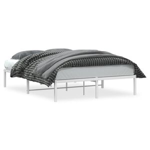 vidaXL Cadre de lit m&eacute;tal sans matelas blanc 140x200 cm