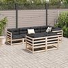 vidaXL Salon de jardin 7 pcs bois de pin massif