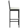 vidaXL Tabourets de bar avec coussins lot de 6 noir r&eacute;sine tress&eacute;e