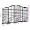 vidaXL Paniers &agrave; gabions arqu&eacute;s 4 pcs 200x30x100/120 cm Fer galvanis&eacute;
