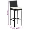 vidaXL Tabourets de bar avec coussins lot de 6 noir r&eacute;sine tress&eacute;e