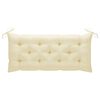 vidaXL Banc Batavia avec coussin blanc cr&egrave;me 120cm Bois de teck massif