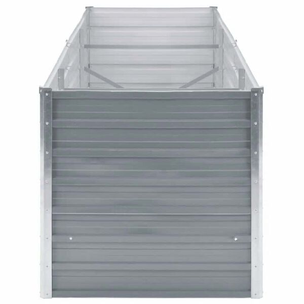 vidaXL Lit sur&eacute;lev&eacute; de jardin Acier galvanis&eacute; 240x80x77 cm Gris