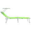 vidaXL Chaise longue pliable avec auvent acier vert pomme