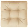 vidaXL Coussin de palette beige 50x50x12 cm tissu