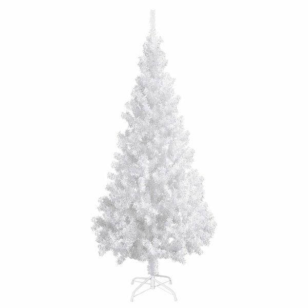 vidaXL Arbre de No&euml;l artificiel pr&eacute;-&eacute;clair&eacute; et boules blanc 180 cm PVC