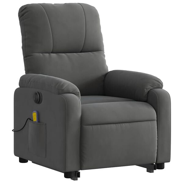 vidaXL Fauteuil inclinable de massage électrique gris foncé