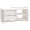 vidaXL Meuble TV Blanc 80x31x39 cm Bois de pin massif