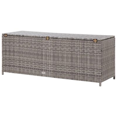 vidaXL Boîte de rangement de jardin gris 120x50x60 cm résine tressée