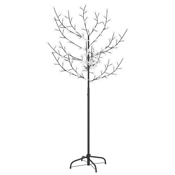 vidaXL Sapin de No&euml;l 120 LED blanches chaudes cerisier en fleurs 150cm