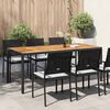 vidaXL Table de jardin 190x90x75 cm R&eacute;sine tress&eacute;e et bois acacia Noir