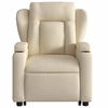 vidaXL Fauteuil inclinable de massage électrique crème tissu
