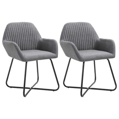 vidaXL Chaises à manger lot de 2 gris foncé tissu