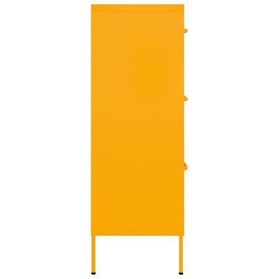 vidaXL Armoire à tiroirs Jaune moutarde 80x35x101,5 cm Acier