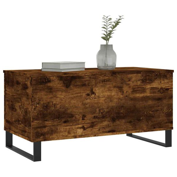 vidaXL Table basse Chêne fumé 90x44,5x45 cm Bois d'ingénierie