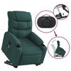 vidaXL Fauteuil inclinable de massage &eacute;lectrique vert fonc&eacute; tissu