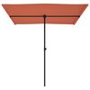 vidaXL Parasol de jardin avec mât en aluminium 2x1,5 m Terre cuite