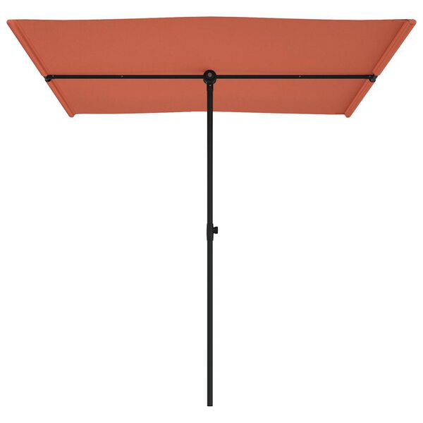 vidaXL Parasol de jardin avec mât en aluminium 2x1,5 m Terre cuite