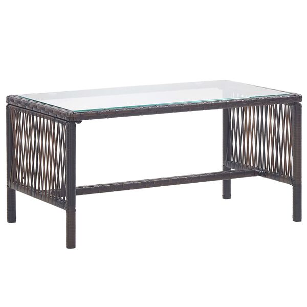 vidaXL Salon de jardin 4 pcs avec coussin R&eacute;sine tress&eacute;e Marron