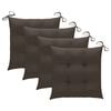 vidaXL Chaises de jardin lot de 4 et coussins taupe bois teck solide