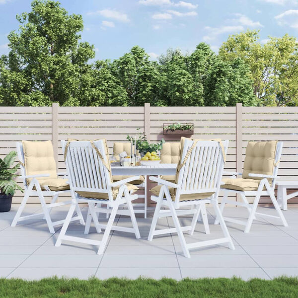 vidaXL Coussins de chaise &agrave; dossier bas lot de 6 beige tissu oxford