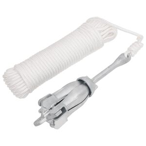 vidaXL Ancre pliable avec corde argenté 2,5 kg fer malléable
