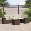 vidaXL Salon de jardin avec coussins 6 pcs marron résine tressée