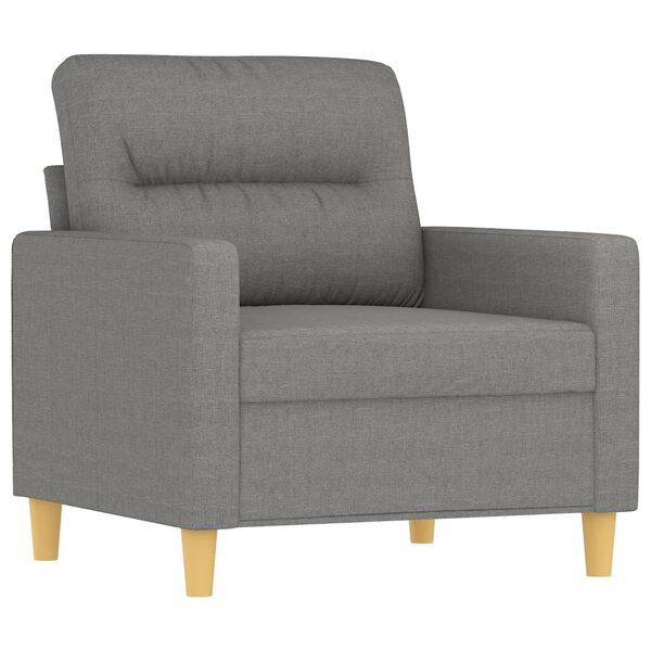 vidaXL Fauteuil avec repose-pied Gris fonc&eacute; 60 cm Tissu