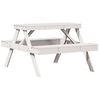 vidaXL Table de pique-nique blanc 105x134x75 cm bois massif de pin