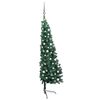 vidaXL Demi-arbre de No&euml;l artificiel pr&eacute;-&eacute;clair&eacute; et boules vert 120 cm