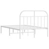 vidaXL Cadre de lit m&eacute;tal sans matelas et t&ecirc;te de lit blanc 135x190 cm