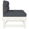 vidaXL Canap&eacute;s centraux avec coussins 2 pcs blanc bois de pin massif