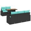 vidaXL Ensemble de canap&eacute; de jardin 6 pcs Noir Poly rotin