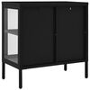 vidaXL Buffet Noir 70x35x70 cm Acier et verre