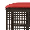 vidaXL Salon de jardin avec coussins 4 pcs marron r&eacute;sine tress&eacute;e verre