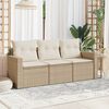 vidaXL Salon de jardin avec coussins 3 pcs beige r&eacute;sine tress&eacute;e