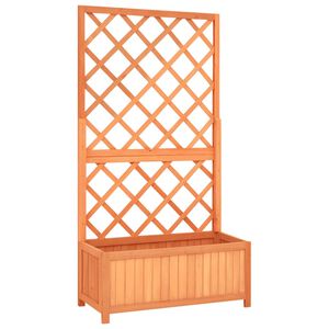 vidaXL Jardini&egrave;re &agrave; treillis jardin Marron 70x30x135 cm Bois de sapin