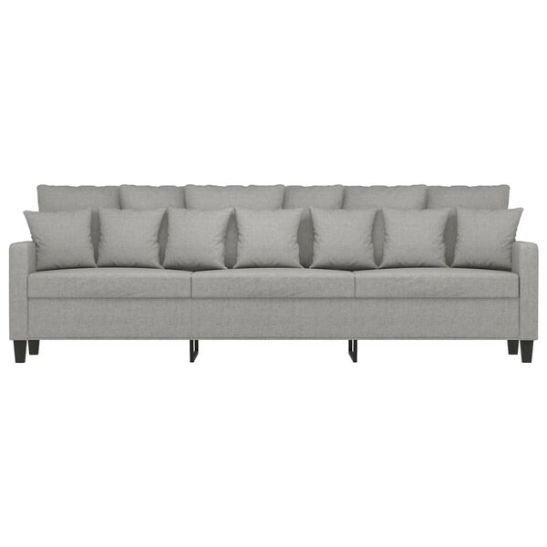 vidaXL Canap&eacute; &agrave; 3 places Gris clair 210 cm Tissu