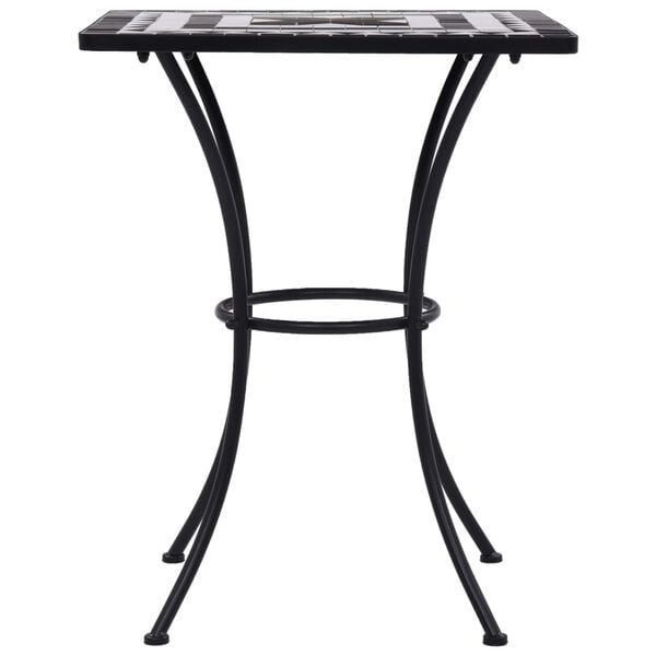 vidaXL Table de bistro mosa&iuml;que Noir et blanc 60 cm C&eacute;ramique