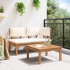 vidaXL Banc de jardin 2 pcs Cr&egrave;me et marron Bois de teck massif
