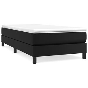 vidaXL Sommier à lattes de lit et matelas noir 100x203cm XL similicuir