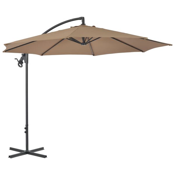 vidaXL Parasol de jardin en porte-à-feux avec poteau en acier taupe