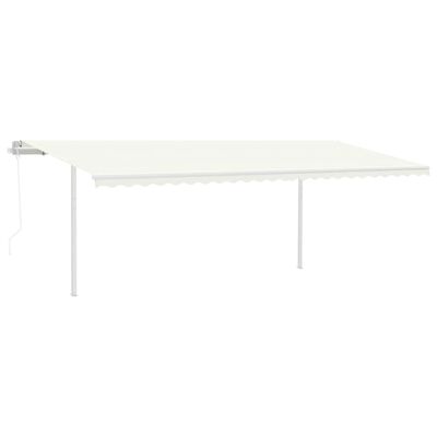 vidaXL Jeu de poteaux d'auvent blanc 600x245 cm fer