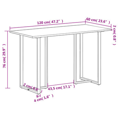 vidaXL Table à manger 120 cm Bois de récupération massif