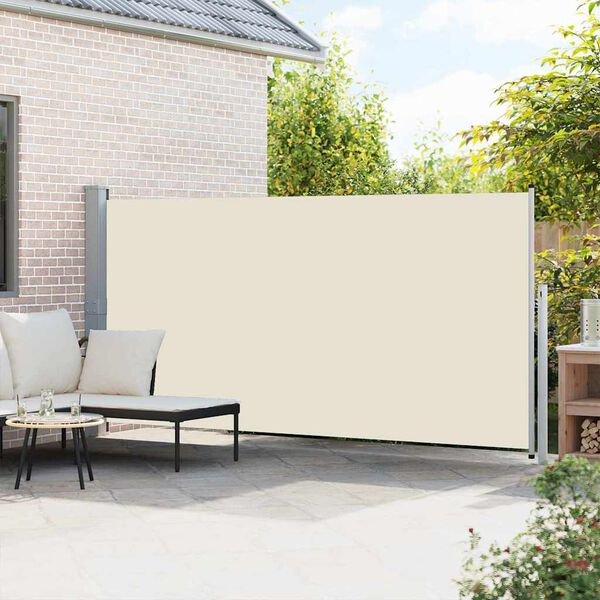 vidaXL Auvent lat&eacute;ral r&eacute;tractable 160 x 500 cm Cr&egrave;me