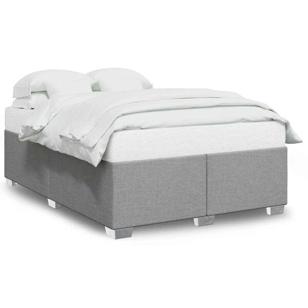 vidaXL Cadre de lit sans matelas gris clair tissu