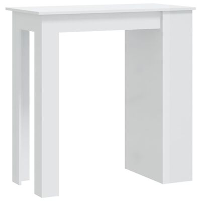 vidaXL Table de bar étagère de rangement Blanc brillant 102x50x103,5cm