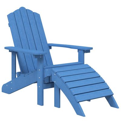 vidaXL Chaises de jardin Adirondack repose-pied table PEHD Bleu aqua