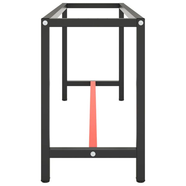 vidaXL Cadre de banc de travail Noir et rouge mat 170x50x79 cm M&eacute;tal